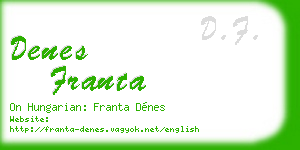 denes franta business card
